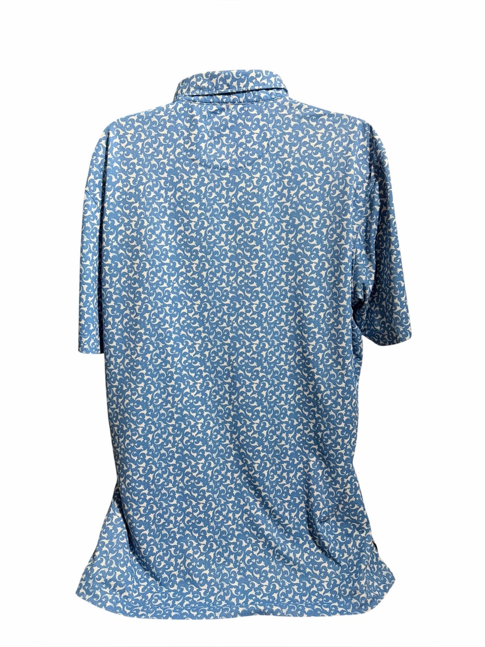 Johnnie-O Short Sleeve Dev Golf Polo Blue White Size Medium - Picture 4 of 5